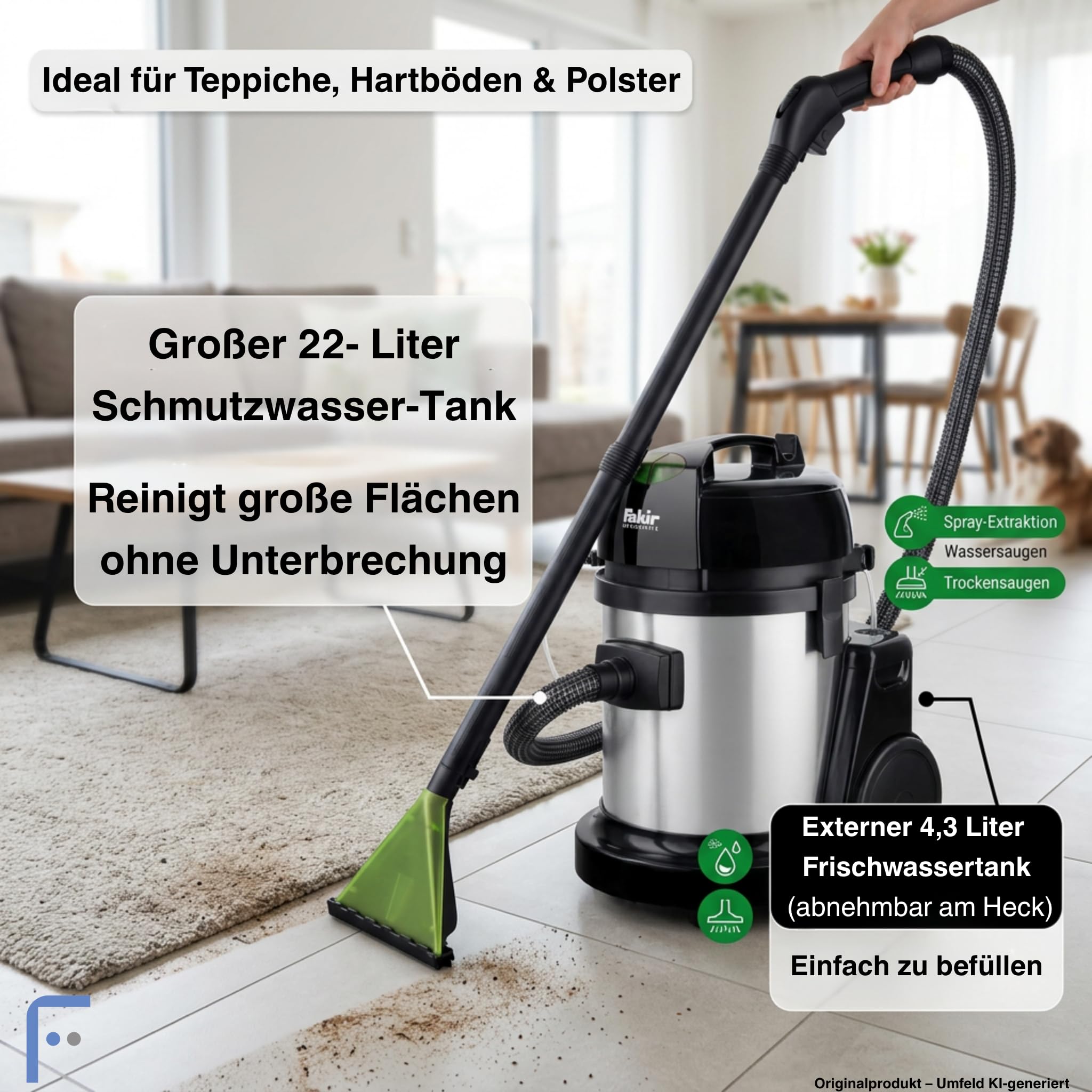 fakir-premium-sr-9800-s-nass-trockensauger-1600w-f-r-tierhaare image 3