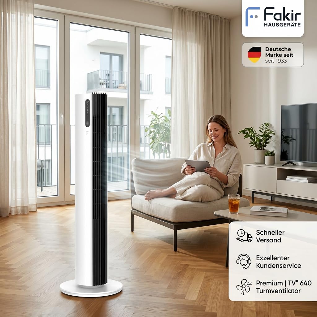 fakir-premium-tv-640-turmventilator-32-db-wei-schwarz image 7