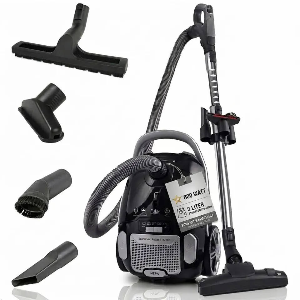 fakir-vac-power-ts-790-staubsauger-mit-beutel-hepa-schwarz image 1