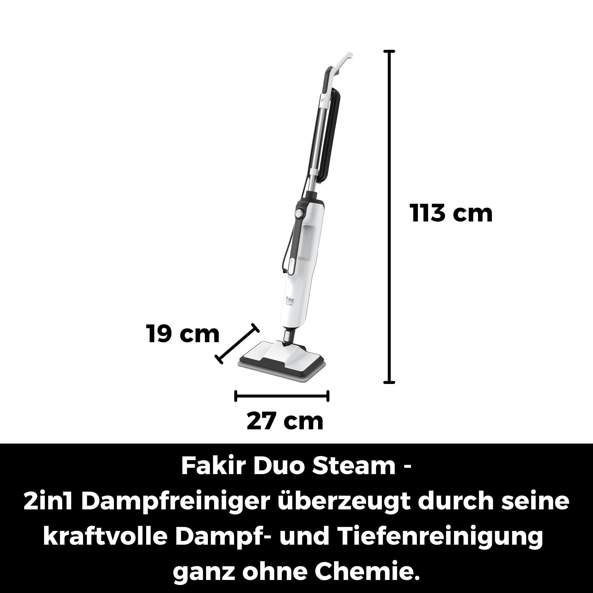 fakir-duo-steam-2-in-1-dampfreiniger-1400w-mit-380-ml-tank image 2