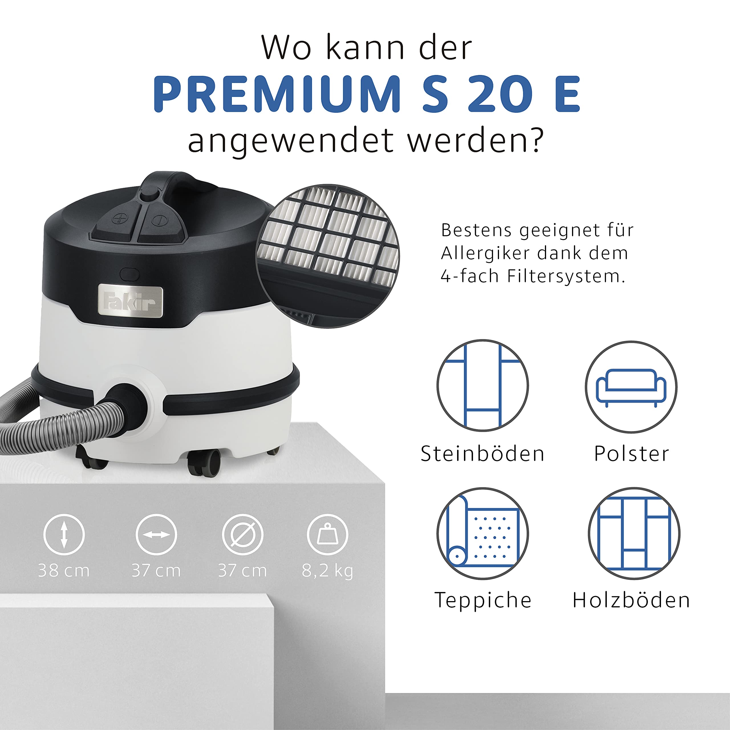 fakir-premium-s-20-e-staubsauger-mit-beutel-hepa-h13-15-l image 4