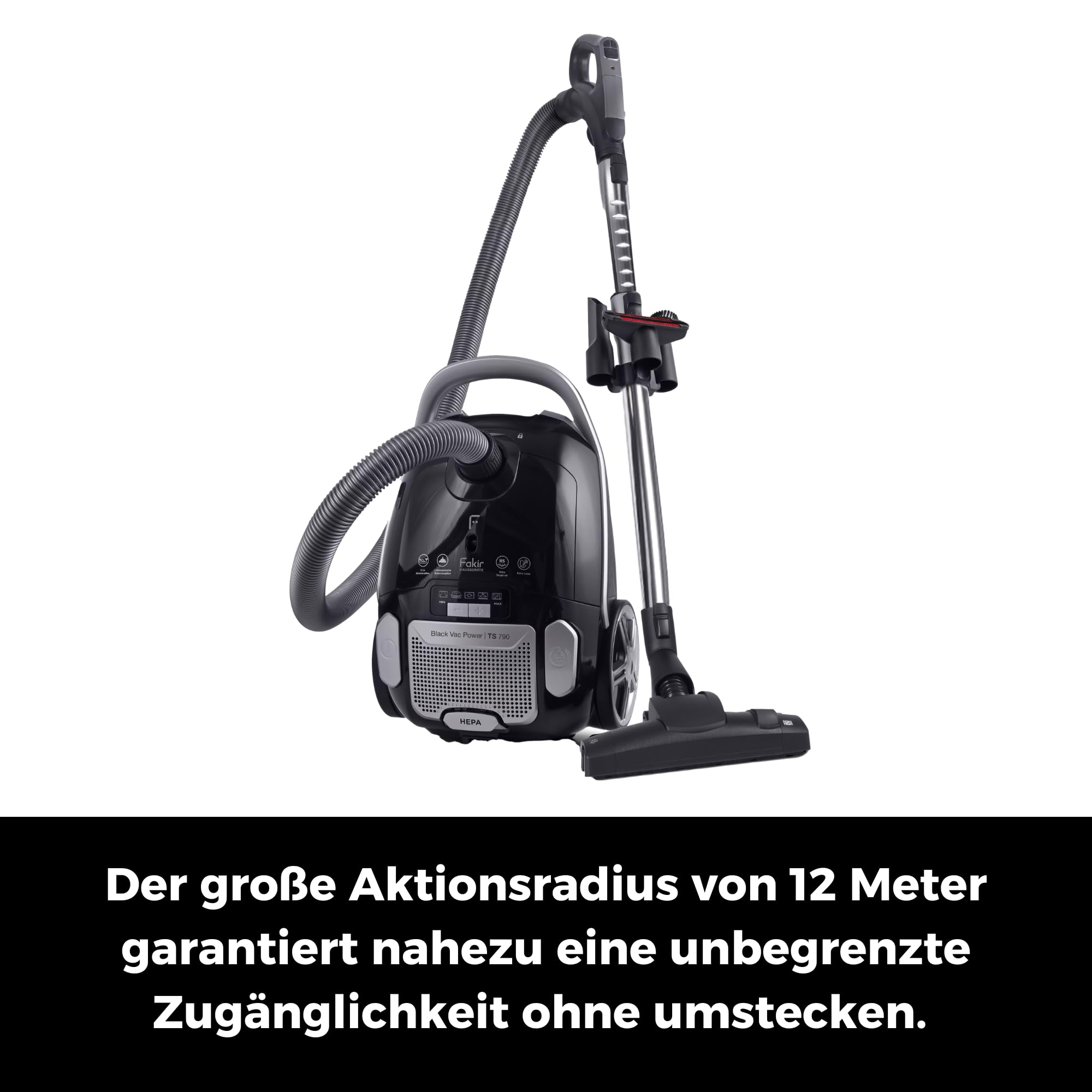 fakir-vac-power-ts-790-staubsauger-mit-beutel-hepa-schwarz image 2