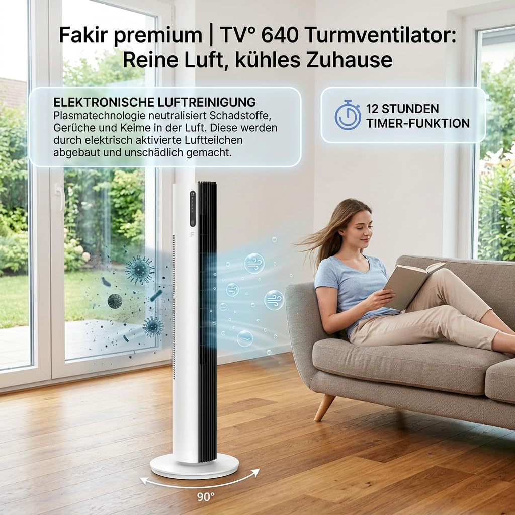 fakir-premium-tv-640-turmventilator-32-db-wei-schwarz image 6