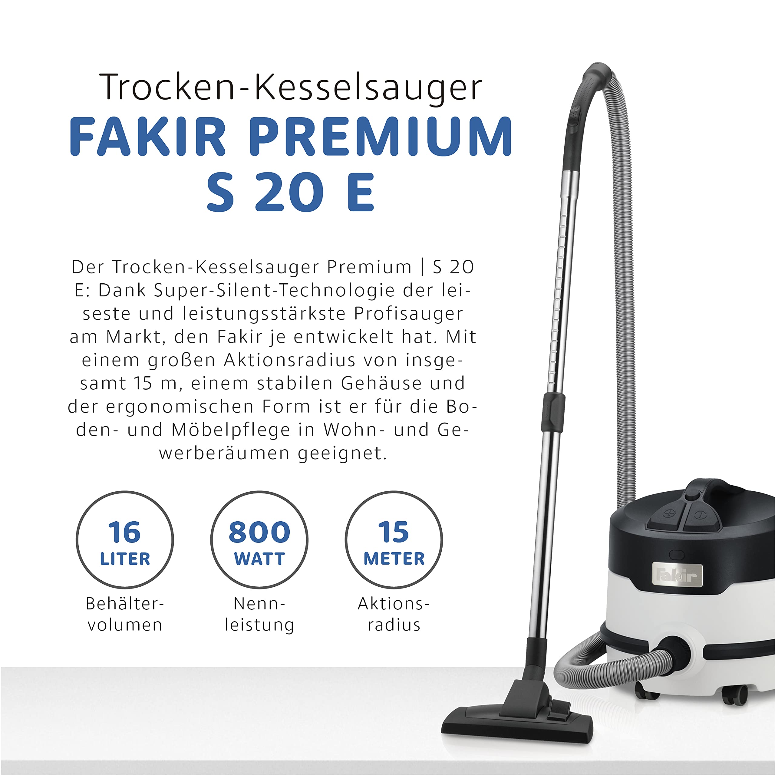fakir-premium-s-20-e-staubsauger-mit-beutel-hepa-h13-15-l image 3