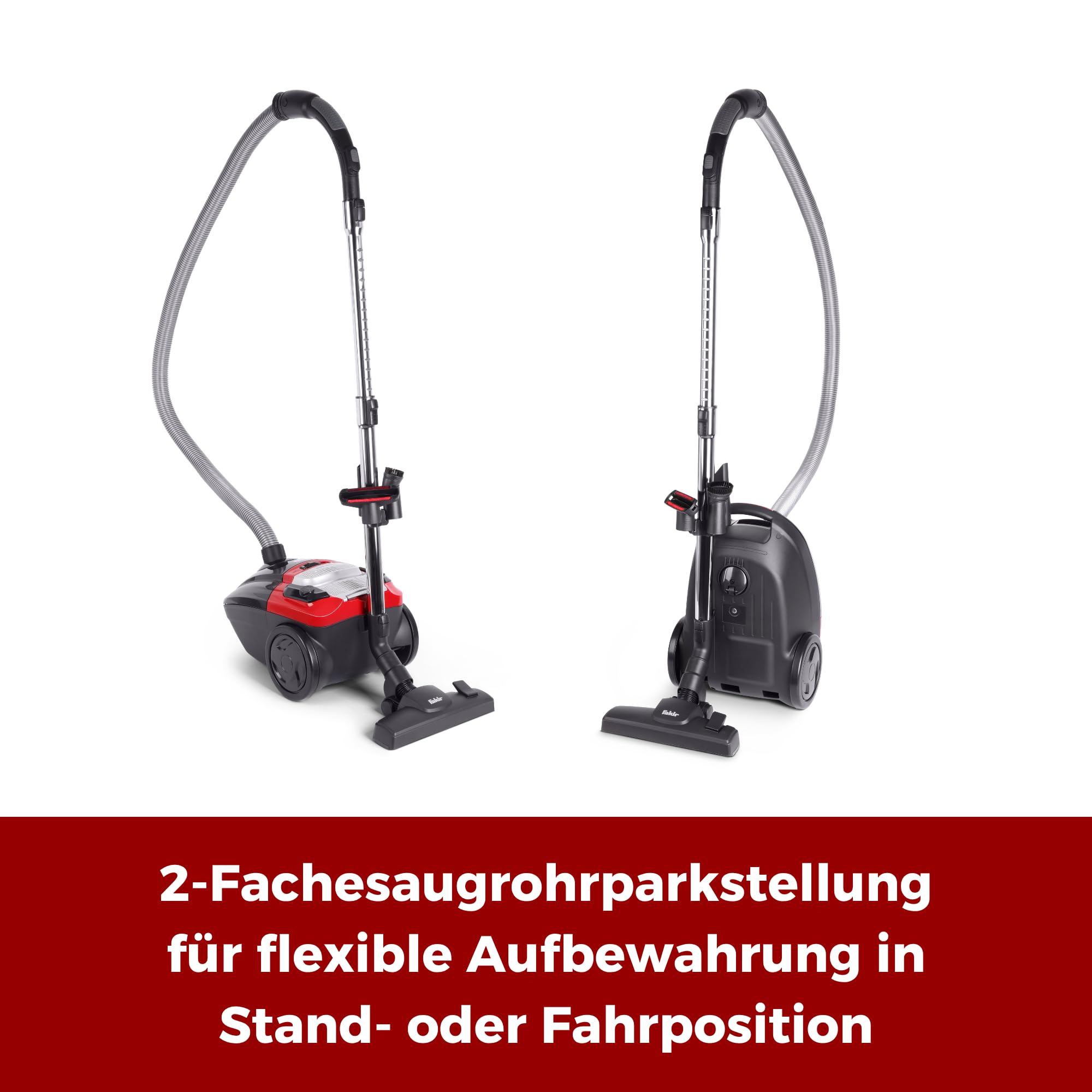 fakir-red-vac-power-staubsauger-beutel-700w-hepa-h13-schwarz-rot image 3