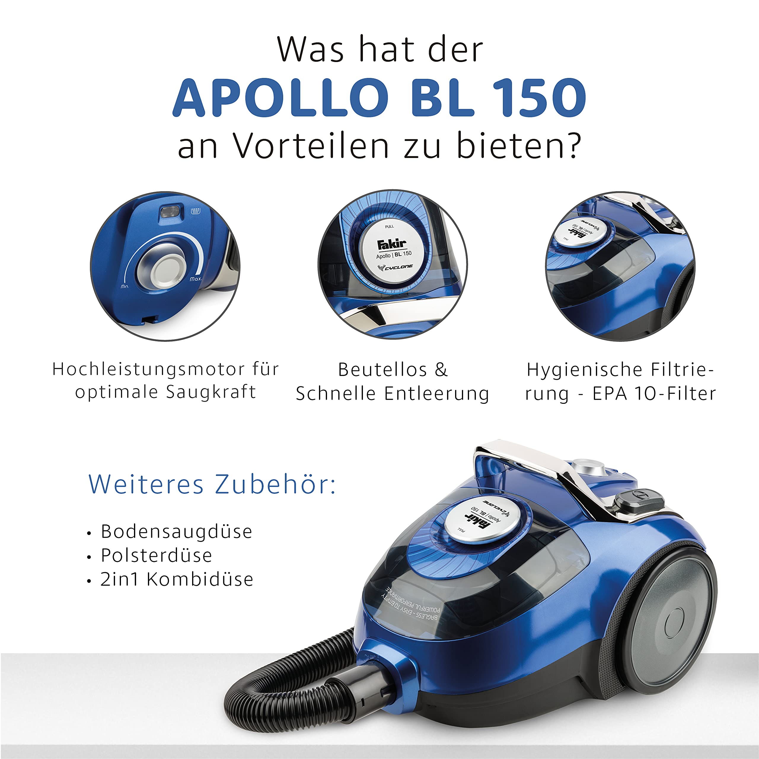 fakir-apollo-bl-150-staubsauger-beutellos-800-w-tierhaare image 5