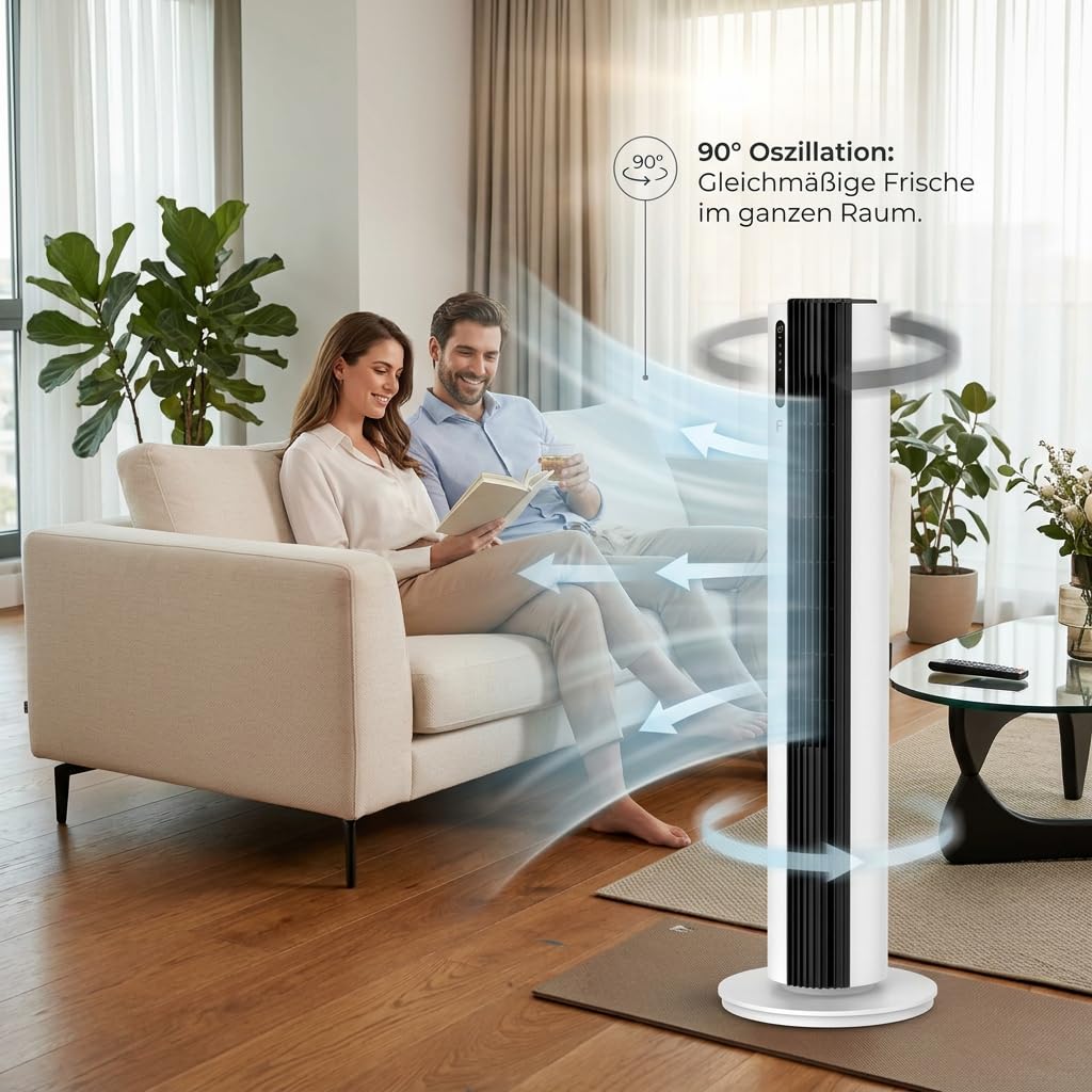 fakir-premium-tv-640-turmventilator-32-db-wei-schwarz image 5