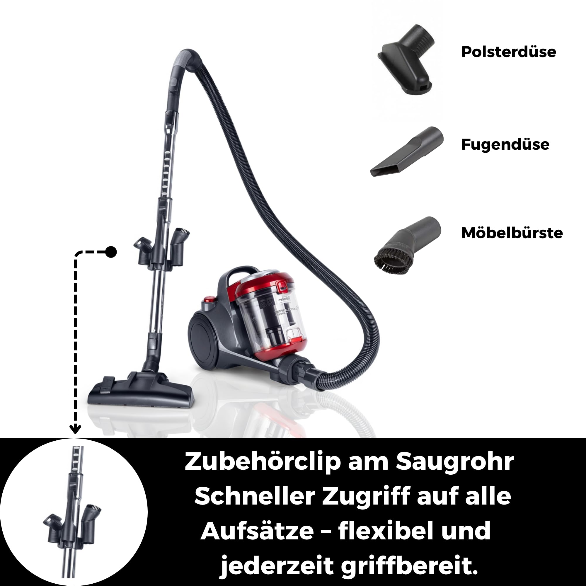 fakir-trend-bl-141-staubsauger-beutellos-700w-tierhaare image 5